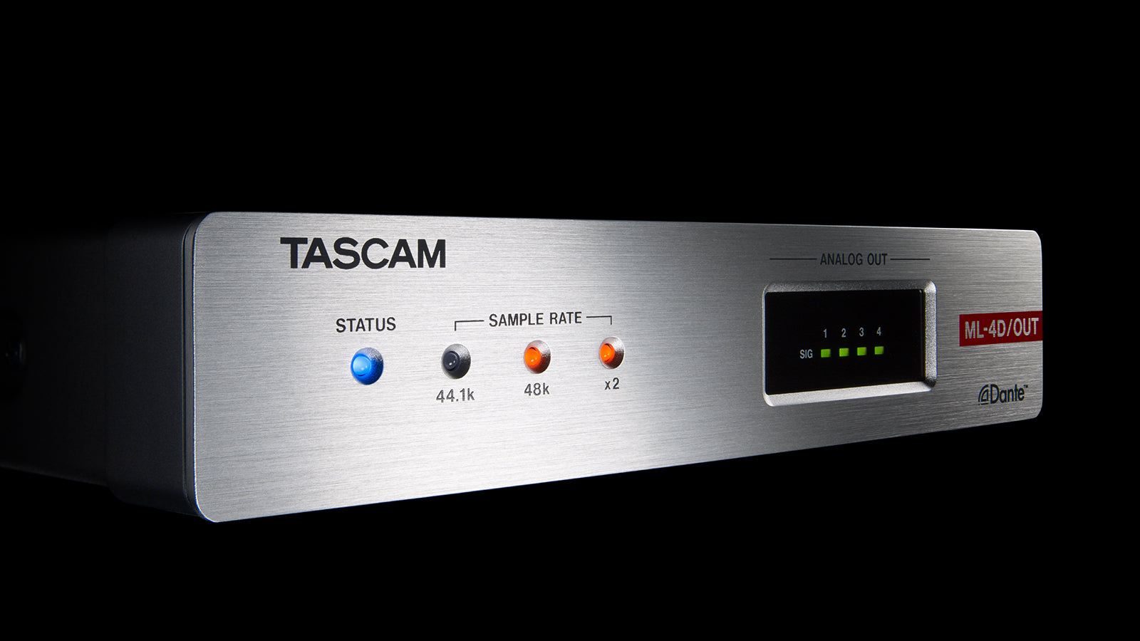 Tascam ML-4D/OUT-X - 4 Channel Line Output Dante Converter with built-in DSP Mixer - 305broadcast
